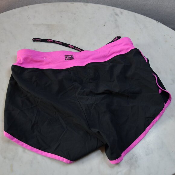Fila Women's Sports Shorts Black and Pink Size S - Picture 2 of 4